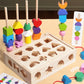 🔥5 In1 Montessori Wooden Toys Color Shape Cognition Blocks Matching Sorting Game Beaded Early Educational Toys Gift for Children