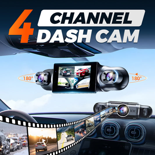 🎉Limited Time Offer⌛️Driving Safety4-Channel FHD Dash Cam with Ultra-Wide Angle