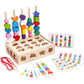 🔥5 In1 Montessori Wooden Toys Color Shape Cognition Blocks Matching Sorting Game Beaded Early Educational Toys Gift for Children
