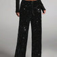 🎉 Women's Sequin Sparkle Wide Leg Pants – Elastic Waistband, Festive & Comfortable Fit ✨👖📦