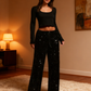 🎉 Women's Sequin Sparkle Wide Leg Pants – Elastic Waistband, Festive & Comfortable Fit ✨👖📦