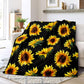 Soft Cozy Sunflower Cow Print Blanket for All Season