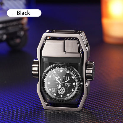 Windproof Watch Lighter with Decompression Gyro Design