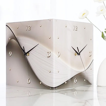 No-Drill Minimalist Double-Sided Wall Clock Set