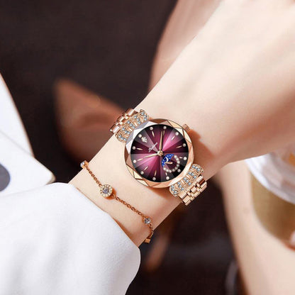 🎀New Year Sale🎀Fashionable Diamond Moon Star Watch for Women