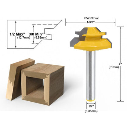 🎁HOT SALES ⏳Heavy-Duty 45 Degree Lock Miter Bit – For Flawless Woodworking Joints