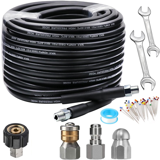💦 70% OFF INSTANT! 🚿 5800PSI Sewer Jetter Kit - High-Pressure Nozzle & Hose for Clogged Drains/Pipes, Compatible with Most Pressure Washers 🔧📦