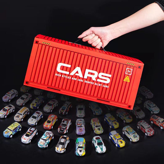 🎁48 Mini Pull-Back Cars with Built-In Garage Set