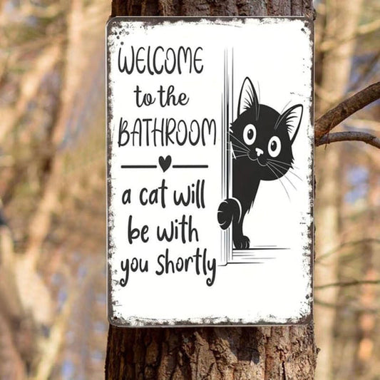🔥Cute Cat Bathroom Decor Sign