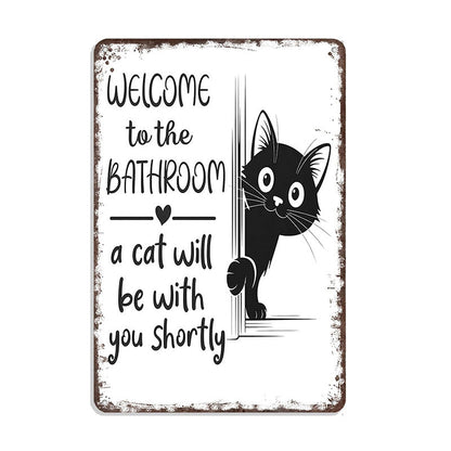 🔥Cute Cat Bathroom Decor Sign
