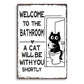 🔥Cute Cat Bathroom Decor Sign